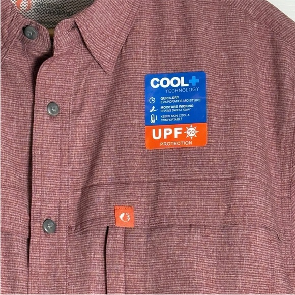 NWOT American Outdoorsman Men's L Button-Down Brick Red Shirt Fishing Lined - Picture 2 of 11